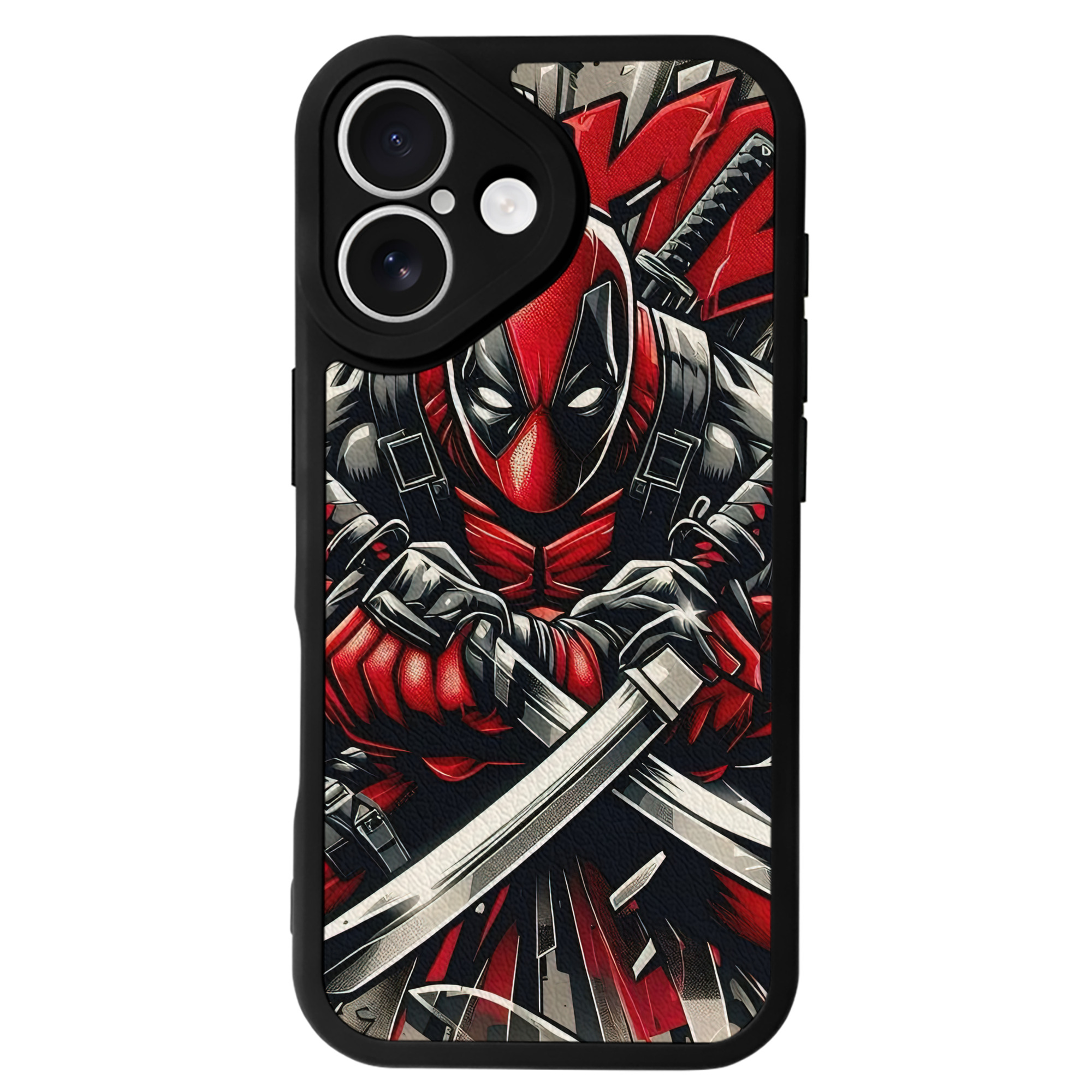 （画像用） Deadpool デッドプール 【iPhone 16シリーズ対応】シリコンスマホケース（レザー調） 材質：シリコン